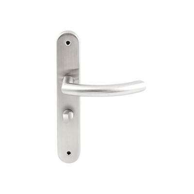 Hardbrass Deurkruk Helsinki op ovaal langschild WC72mm met 8mm stift - RVS Hardbrass Deurkruk Helsinki op ovaal langschild WC72mm met 8mm stift - RVS