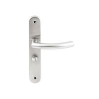 Hardbrass Deurkruk Helsinki op ovaal langschild WC72mm met 8mm stift - RVS - thumbnail