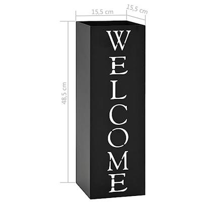 VidaXL Parapluhouder welcome staal zwart