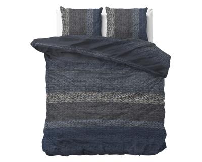 RoyalTextile - Gradient Knits Dekbedovertrek Flanel - Blauw - 200 x 220 RoyalTextile - Gradient Knits Dekbedovertrek Flanel - Blauw - 200 x 220
