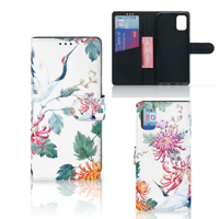 Samsung Galaxy M51 Telefoonhoesje met Pasjes Bird Flowers - thumbnail