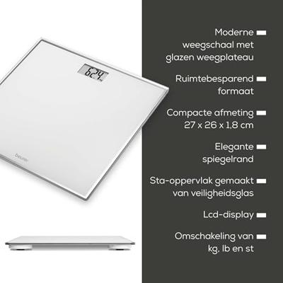 Beurer GS 120 Kompakt Personenweegschaal Digitaal Weegbereik (max.): 150 kg Glas Beurer GS 120 Kompakt Personenweegschaal Digitaal Weegbereik (max.): 150 kg Glas
