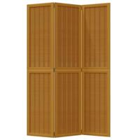 Kamerscherm met 3 panelen massief paulowniahout bruin - thumbnail