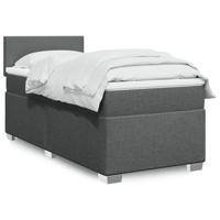 Boxspring met matras stof donkergrijs 100x200 cm - thumbnail