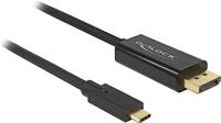 Delock 85256 USB-C-displaykabel USB-C / DisplayPort Adapterkabel USB-C stekker, DisplayPort-stekker 2.00 m Zwart Vergulde steekcontacten - thumbnail