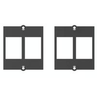 BACHMANN maatwerk module frame 2x Keystone met metalen beugel, zwart - thumbnail