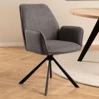 Bendt Draaibare Eetkamerstoel 'Dantrell' kleur Grijs/Bruin - thumbnail