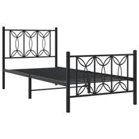 Bedframe met hoofd- en voeteneinde metaal zwart 90x200 cm - thumbnail