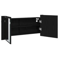 LED Spiegelkast Zwart eiken 100 x 12 x 45 cm Bewerkt hout - thumbnail