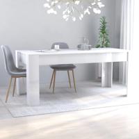 vidaXL Eettafel 180x90x76 cm spaanplaat hoogglans wit - thumbnail