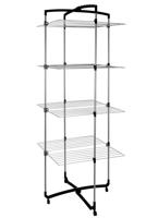 Metaltex Faro Droogtoren 38 m Drooglijn 4 Etages 64x69x171 cm Zilver/Zwart - thumbnail