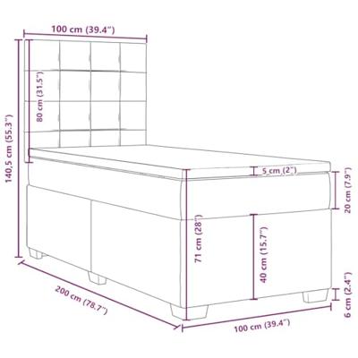Boxspring met matras fluweel donkergroen 100x200 cm