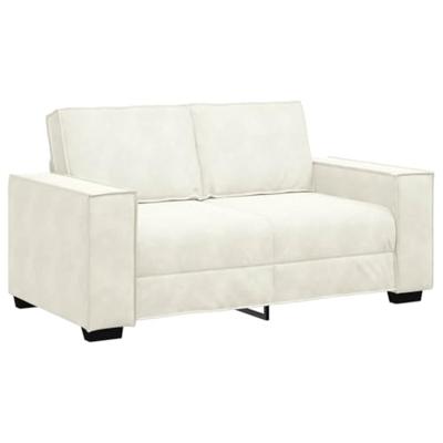 3-delige Loungeset met kussens fluweel crèmekleurig