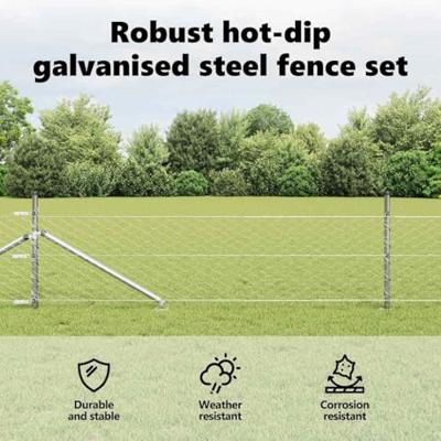 VidaXL Afrasteringspaal zilver 10 x 0,5 m (50 mm gaas) staal