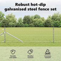 VidaXL Afrasteringspaal zilver 10 x 0,5 m (50 mm gaas) staal - thumbnail