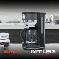 Muse MS-220 DG Koffiezetapparaat Grijs Capaciteit koppen: 10 Glazen kan, Warmhoudfunctie - thumbnail