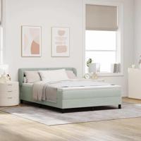 Boxspring Bed met Matras Lichtgrijs 160x200 cm Fluweel - thumbnail