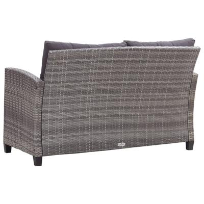 3-delige Tuinset poly rattan en massief acaciahout