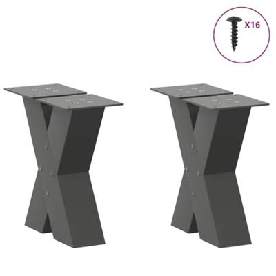 Salontafelpoten 2 st X-vormig 40x(30-31) cm staal antraciet
