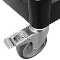 Trolley 3-laags 77x34x72 cm aluminium zwart - thumbnail