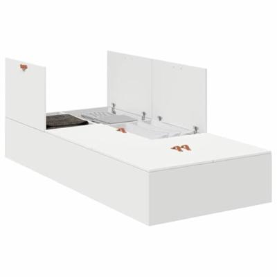 Bedframe met opslag Wit 190 x 90 x 31.5 cm Bewerkt hout