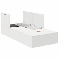 Bedframe met opslag Wit 190 x 90 x 31.5 cm Bewerkt hout - thumbnail