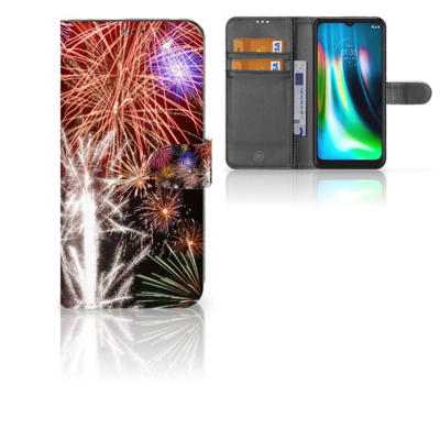 Motorola Moto G9 Play | E7 Plus | Wallet Case | met Pasjes | Vuurwerk Motorola Moto G9 Play | E7 Plus | Wallet Case | met Pasjes | Vuurwerk