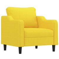 3-delige Loungeset met kussens stof lichtgeel - thumbnail