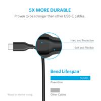 Anker Powerline 90 cm USB-C naar USB 3.0-kabel, USB-C met 56k ohm pull-up weerstand voor USB type C-apparaten Galaxy S8, S8+, S9, S10, MacBook, Sony XZ, LG V20 G5 G6, HTC 10, Xiaomi 5 enz, zwart - thumbnail