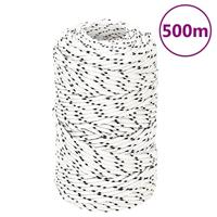 VidaXL Boottouw gevlochten 2 mm x 500 m polyester wit - thumbnail