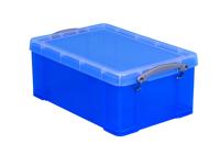 Really Useful Box opbergdoos 9 liter, transparant blauw - thumbnail