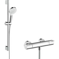 Hansgrohe Crometta thermostatische doucheset 15cm met 2 straalsoorten wit/chroom - thumbnail