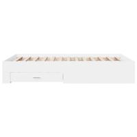 Bedframe met lades bewerkt hout wit 120x190 cm - thumbnail