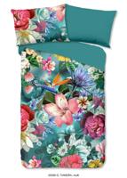 Good Morning Dekbedovertrek "bloemen" - Petrol - (140x200/220 cm) - Katoen - thumbnail