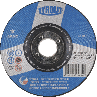 Tyrolit Abs 125x6.0mm a30q-bf basic st/rvs | 10 stuks Tyrolit Abs 125x6.0mm a30q-bf basic st/rvs | 10 stuks