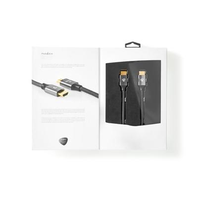Ultra High Speed HDMI-Kabel | HDMI-Connector - HDMI-Connector | Gun Metal Grey | Gevlochten Kabel | 1,0 m