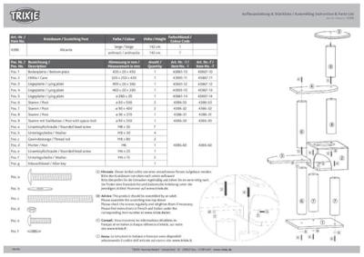TRIXIE KRABPAAL ALICANTE ANTRACIET 45X45X142 CM