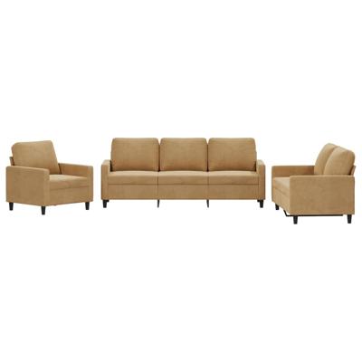 4-delige Loungeset met kussens fluweel bruin