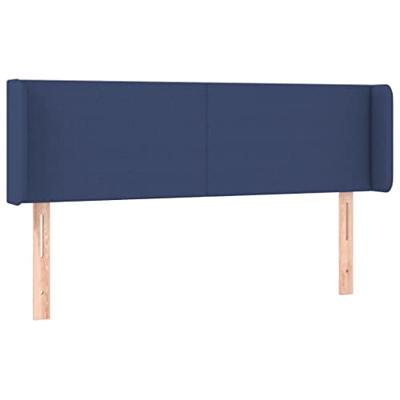 Hoofdbord LED 147x16x78/88 cm stof blauw