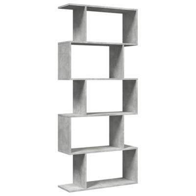 Kamerscherm / boekenkast 5-laags 70x24x161 cm hout betongrijs
