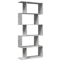 Kamerscherm / boekenkast 5-laags 70x24x161 cm hout betongrijs - thumbnail