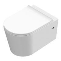 Nemo Spring Moon PACK hangtoilet 545 x 360 x 365 mm wit porselein zonder spoelrand met dunne softclose en takeoff zitting in duroplast HDC527WH/BU209Q - thumbnail