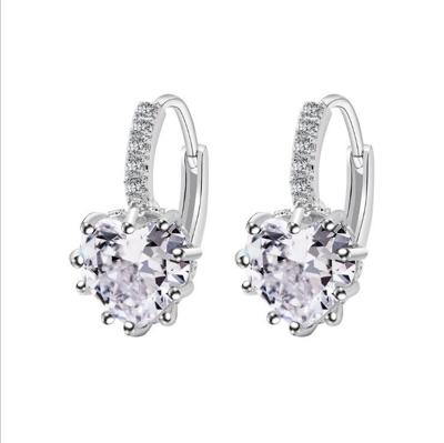 Schattig hart echte 925 Sterling Zilver Zirkonia stenen oorbellen