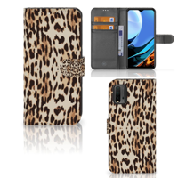 Xiaomi Redmi 9T | Poco M3 | Telefoonhoesje | Met pasjeshouder | Leopard - thumbnail