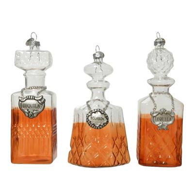 Decoris kersthanger glas drankfles transparant - assortiment