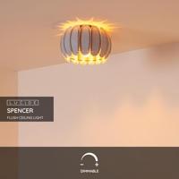 Lucide SPENCER - Plafonnière - Ø 30 cm - 1xE27 - Grijs - thumbnail