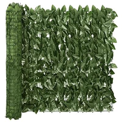 VidaXL Balkonscherm met donkergroene bladeren 400x75 cm VidaXL Balkonscherm met donkergroene bladeren 400x75 cm