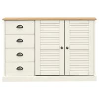 Dressoir met lades VIGO 113x40x75 cm massief grenenhout wit - thumbnail