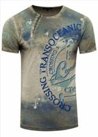 Rusty Neal - Heren T-Shirt - Kaki - Zachte Stof - Italianstyle - thumbnail