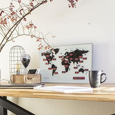 NeXtime NE-2897 Wandklok 55 X 36 Cm, Alu, World Time Digit